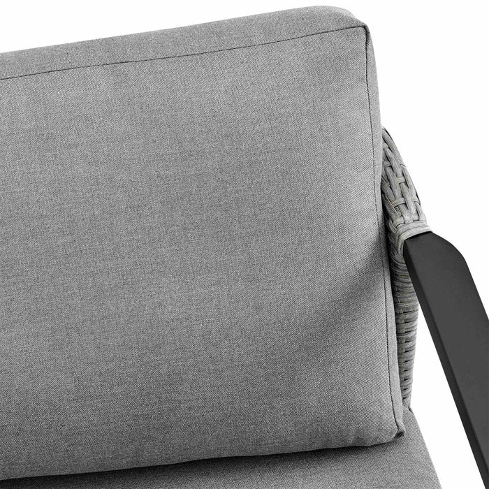 Palma Wicker and Aluminum Outdoor Chair in Black and Dark Gray