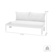 Portals Outdoor 2 Piece Sofa Set in Light Matte Sand Finish with Beige Cushions and Natural Teak Wood Accent - Furniture City (CA)l