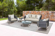 Pismo 5-Piece Outdoor Patio Furniture Set in Acacia Wood and Wicker with Taupe Cushions - Furniture City (CA)l
