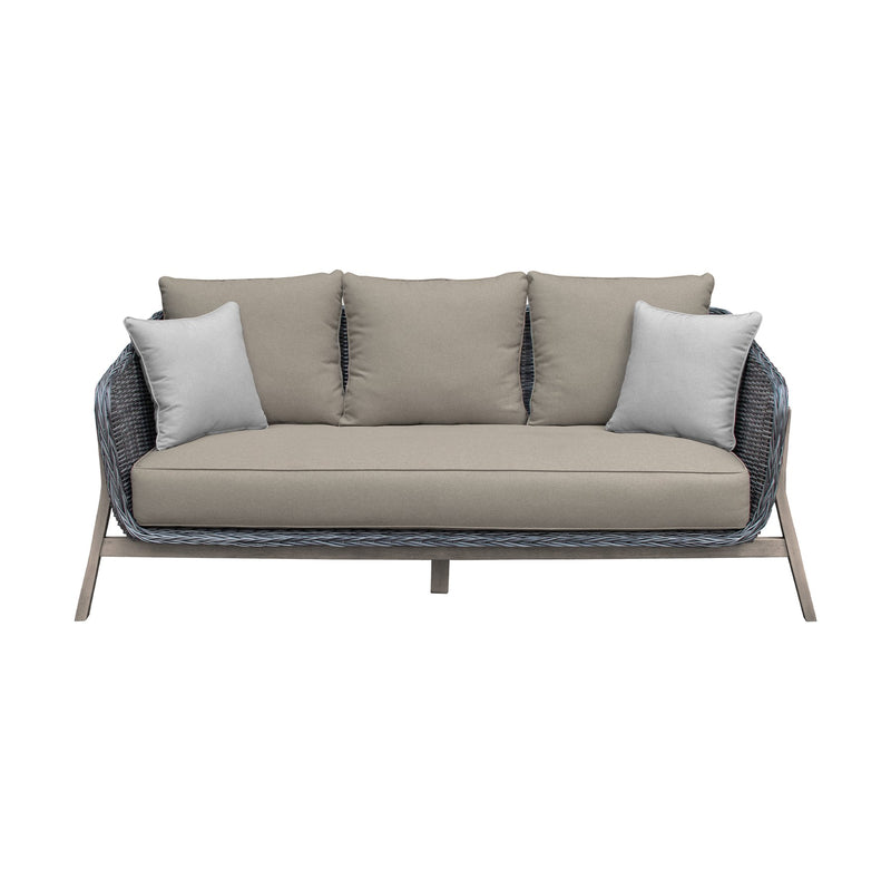 Pismo 5-Piece Outdoor Patio Furniture Set in Acacia Wood and Wicker with Taupe Cushions - Furniture City (CA)l