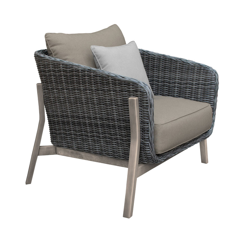 Pismo 5-Piece Outdoor Patio Furniture Set in Acacia Wood and Wicker with Taupe Cushions - Furniture City (CA)l