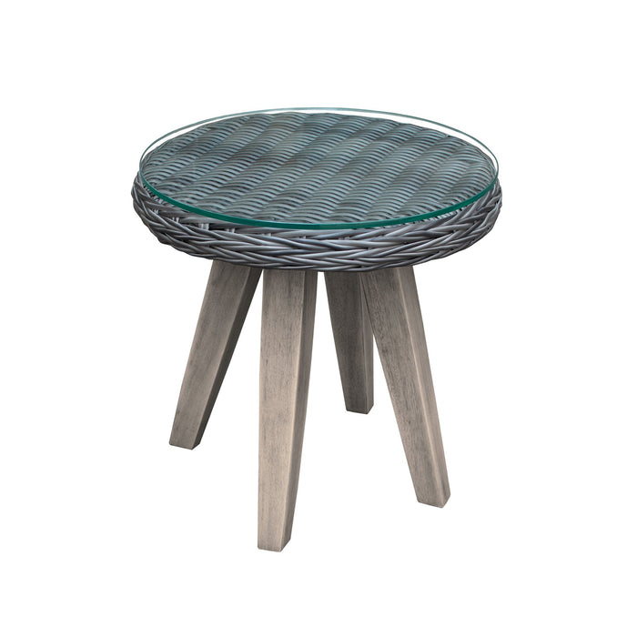 Pismo 5-Piece Outdoor Patio Furniture Set in Acacia Wood and Wicker with Taupe Cushions