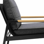 Panama Outdoor 4 Piece Black Aluminum Sofa Seating Set with Dark Gray Olefin - Furniture City (CA)l