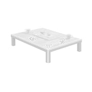 Polo Aluminum and Teak Wood Outdoor Coffee Table in Gray - Furniture City (CA)l