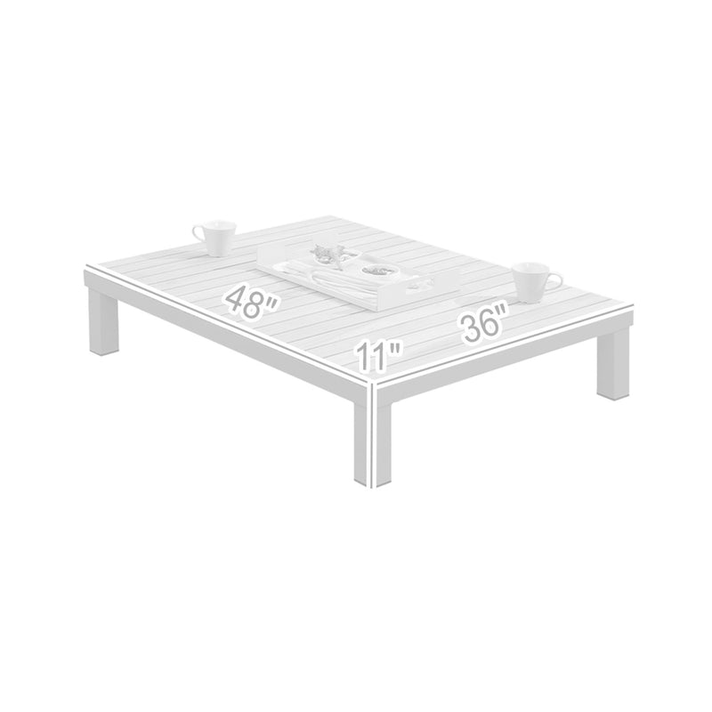 Polo Aluminum and Teak Wood Outdoor Coffee Table in Gray - Furniture City (CA)l