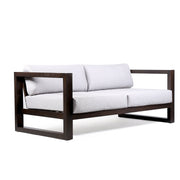 Paradise 4 Piece Outdoor Dark Eucalyptus Wood Sofa Seating Set with Gray Cushions - Furniture City (CA)l