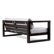 Paradise 4 Piece Outdoor Dark Eucalyptus Wood Sofa Seating Set with Gray Cushions - Furniture City (CA)l