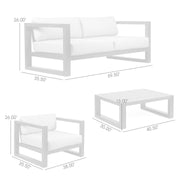 Paradise 4 Piece Outdoor Dark Eucalyptus Wood Sofa Seating Set with Gray Cushions - Furniture City (CA)l