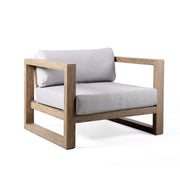 Paradise 4 Piece Outdoor Light Eucalyptus Wood Sofa Seating Set with Gray Cushions - Furniture City (CA)l