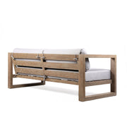Paradise 4 Piece Outdoor Light Eucalyptus Wood Sofa Seating Set with Gray Cushions - Furniture City (CA)l