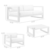 Paradise 4 Piece Outdoor Light Eucalyptus Wood Sofa Seating Set with Gray Cushions - Furniture City (CA)l