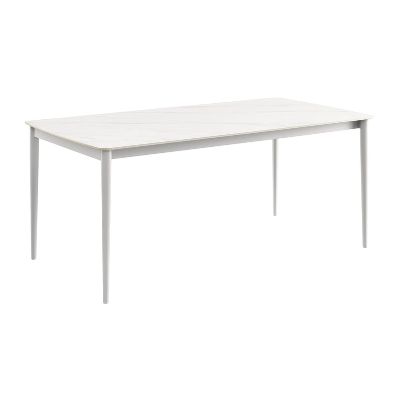 Rhodes Outdoor Patio 5 Piece Dining Set in Aluminum with Sintered Stone and Gray Cushions - Furniture City (CA)l