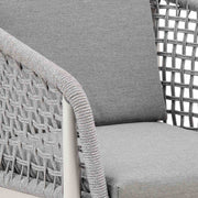 Rhodes Outdoor Patio 5 Piece Dining Set in Aluminum with Sintered Stone and Gray Cushions - Furniture City (CA)l