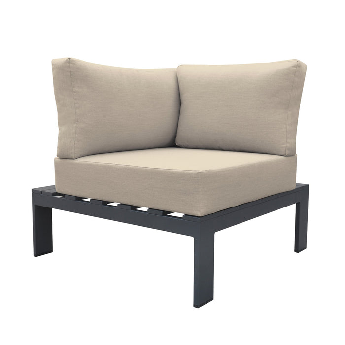 Razor Aluminum Outdoor Sectional Sofa in Taupe and Gray