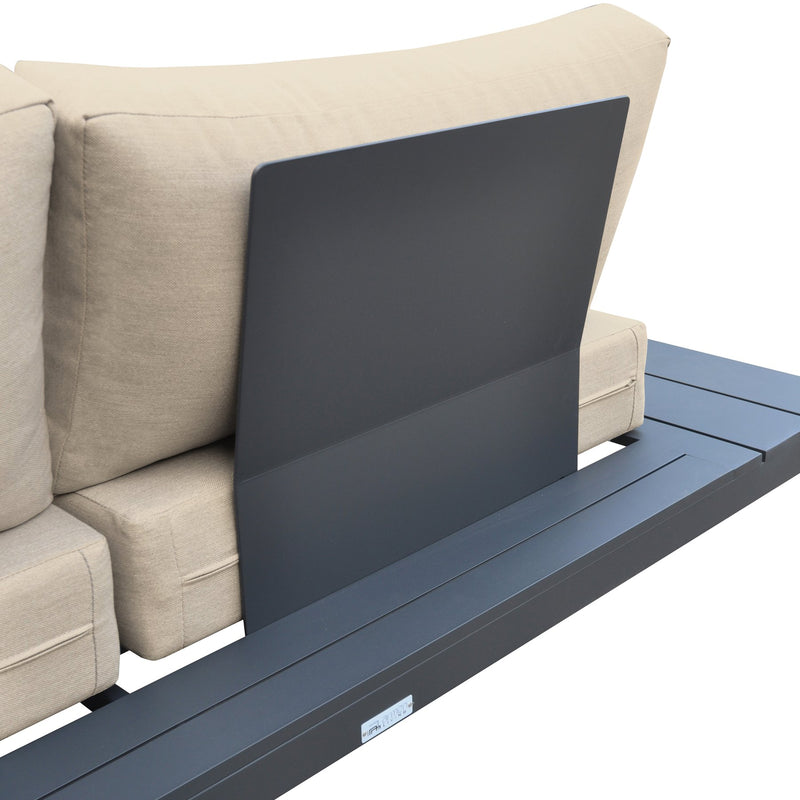 Razor Aluminum Outdoor Sectional Sofa in Taupe and Gray - Furniture City (CA)l