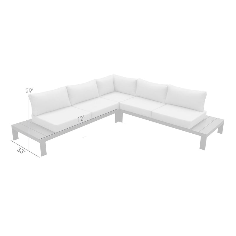 Razor Aluminum Outdoor Sectional Sofa in Taupe and Gray - Furniture City (CA)l