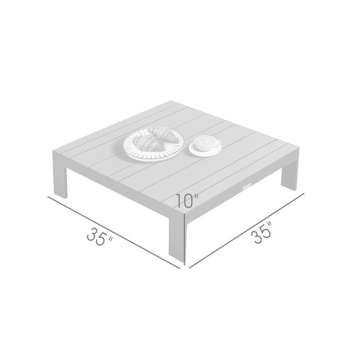 Razor Aluminum Outdoor Coffee Table in Gray