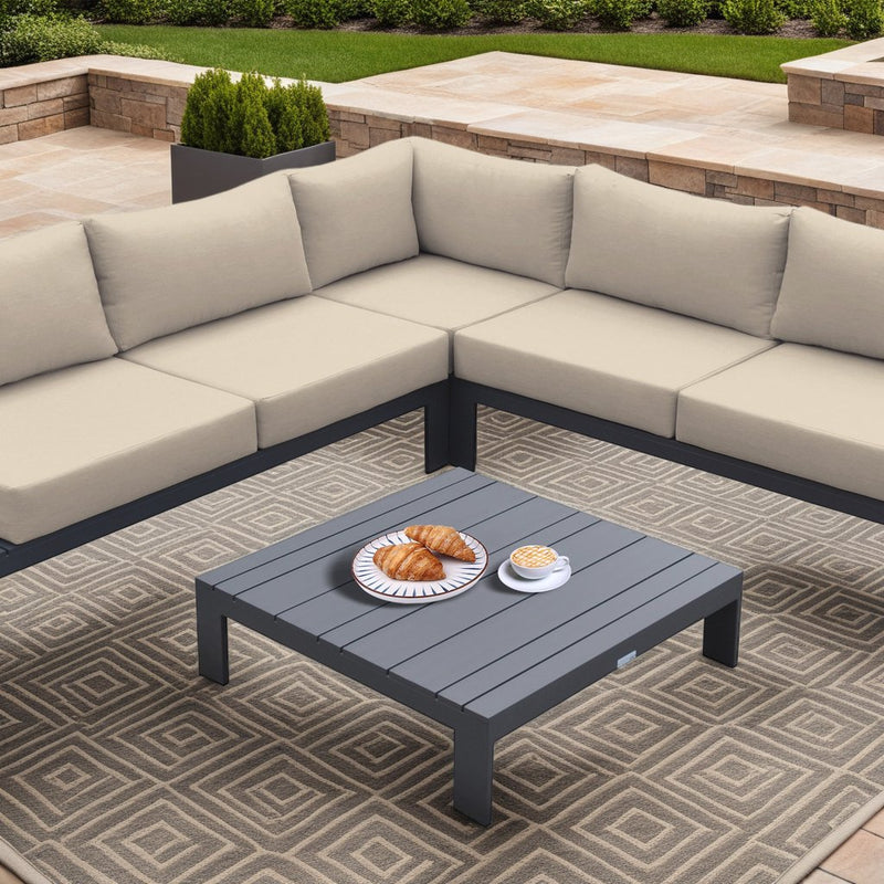 Razor Aluminum Outdoor Coffee Table in Gray - Furniture City (CA)l