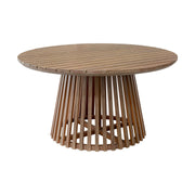 Escondido Santo Outdoor Patio 5 Piece Round Dining Set in Eucalyptus Wood and Charcoal Rope - Furniture City (CA)l