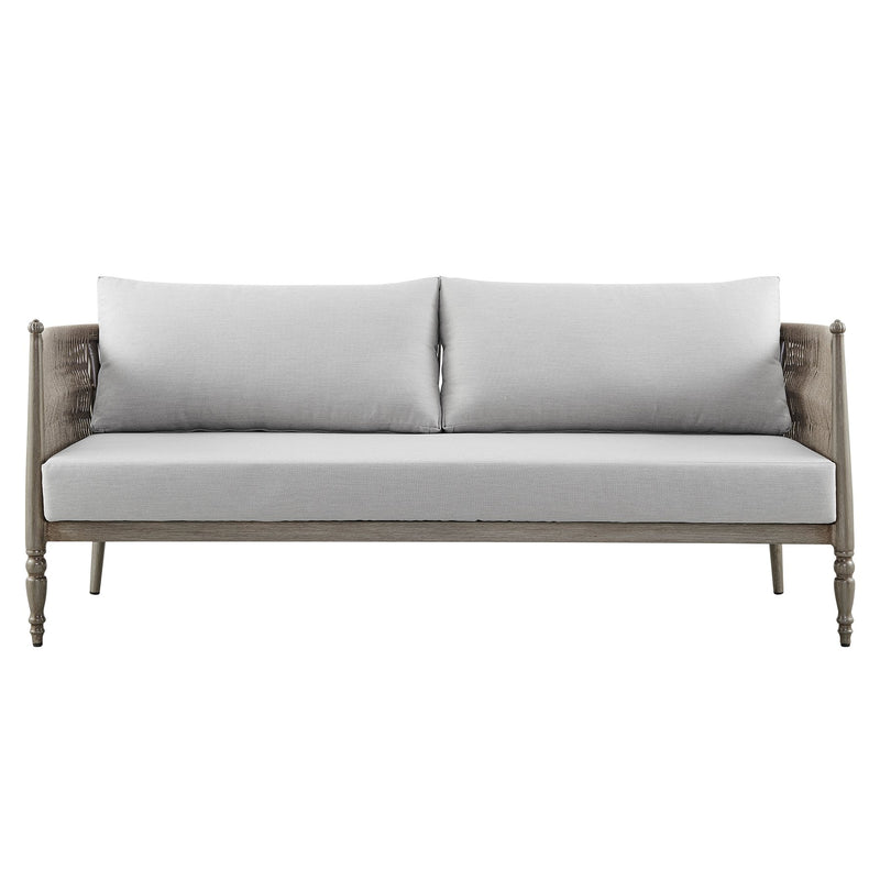 Safari 4 Piece Outdoor Aluminum and Rope Seating Set with Gray Cushions - Furniture City (CA)l
