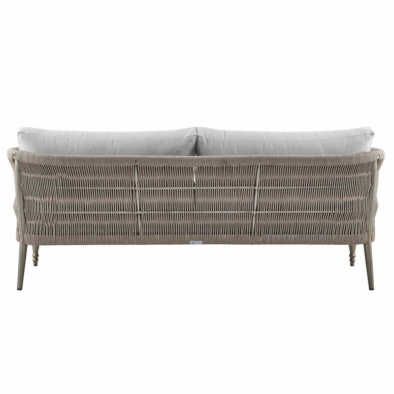 Safari 4 Piece Outdoor Aluminum and Rope Seating Set with Gray Cushions - Furniture City (CA)l