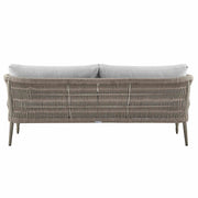 Safari Aluminum and Rope Outdoor Sofa in Brown with Gray Cushions - Furniture City (CA)l
