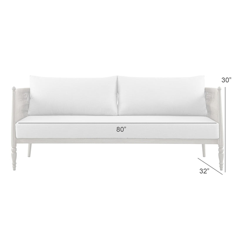 Safari Aluminum and Rope Outdoor Sofa in Brown with Gray Cushions - Furniture City (CA)l