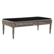 Safari Aluminum and Glass Outdoor Coffee Table in Brown with Rope Weaving - Furniture City (CA)l