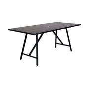 Frinton Shasta and Rhett 5 Piece Outdoor Dining Set in Dark Eucalyptus Wood with Gray Rope - Furniture City (CA)l