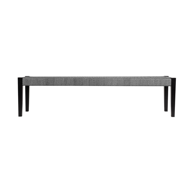 Frinton Shasta and Rhett 5 Piece Outdoor Dining Set in Dark Eucalyptus Wood with Gray Rope - Furniture City (CA)l