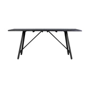 Frinton and Shasta 5 Piece Dining Set in Dark Eucalyptus and Metal with Black Rope - Furniture City (CA)l