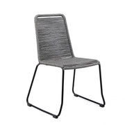 Kylie and Shasta 3 Piece Outdoor Patio 36" Dining Set in Black Eucalyptus Wood and Gray Rope - Furniture City (CA)l