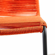 Frinton and Shasta 5 Piece Outdoor Patio Dining Set in Light Eucalyptus Wood and Tangerine Rope - Furniture City (CA)l