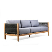 Sienna 4 Piece Eucalyptus Wood Outdoor Sofa Seating Set with Teak Finish and Gray Cushions - Furniture City (CA)l