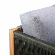 Sienna 4 Piece Eucalyptus Wood Outdoor Sofa Seating Set with Teak Finish and Gray Cushions - Furniture City (CA)l