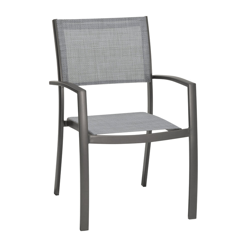 Solana 5 piece Outdoor Aluminum Dining Set in Cosmos Gray Finish with Wood Top - Furniture City (CA)l
