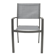 Solana 5 piece Outdoor Aluminum Dining Set in Cosmos Gray Finish with Wood Top - Furniture City (CA)l