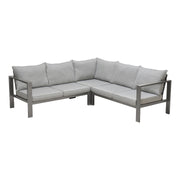 Solana Outdoor Sectional Set in Cosmos Finish with Gray Cushions and Coffee Table - Furniture City (CA)l