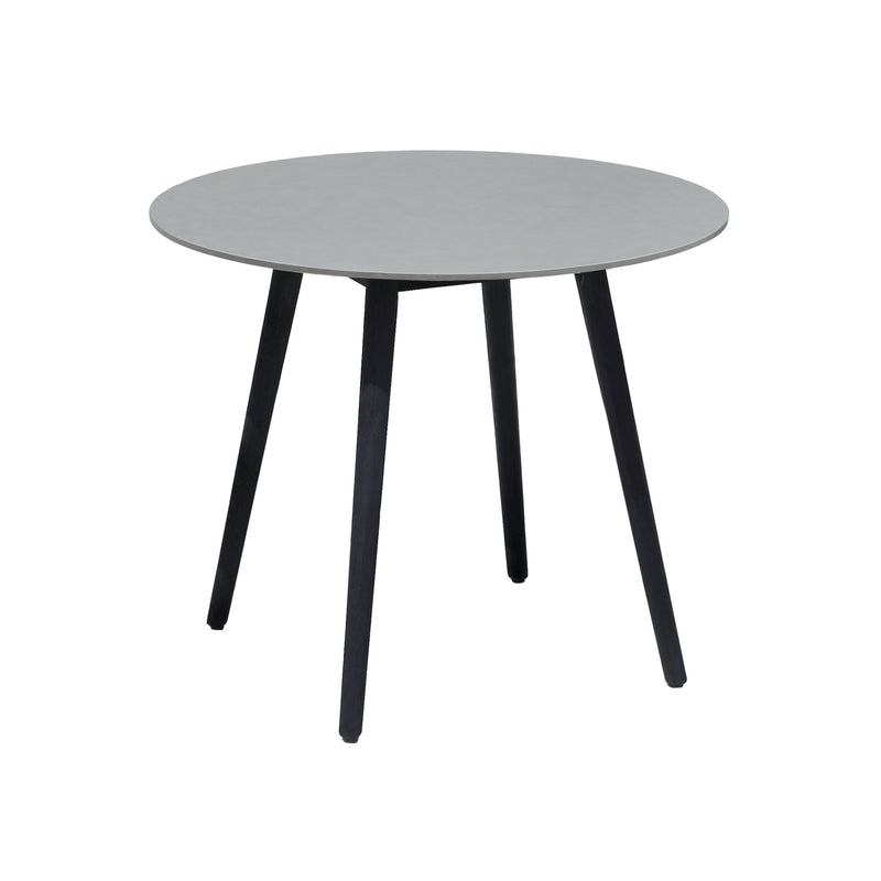 Kylie and Snack 3 Piece Outdoor Patio 36" Dining Set in Black Eucalyptus Wood and Black Rope - Furniture City (CA)l