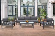 Sonoma Outdoor 4 piece Set in Dark Gray Finish and Charcoal Cushions - Furniture City (CA)l
