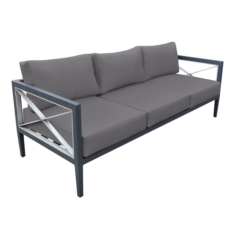Sonoma Outdoor 4 piece Set in Dark Gray Finish and Charcoal Cushions - Furniture City (CA)l