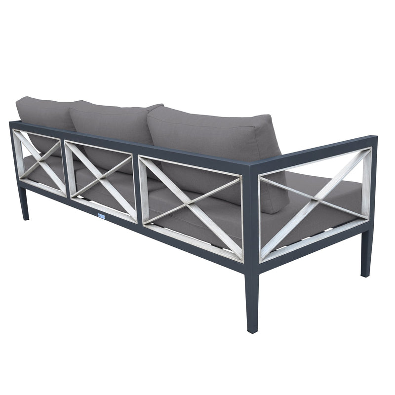 Sonoma Outdoor 4 piece Set in Dark Gray Finish and Charcoal Cushions - Furniture City (CA)l