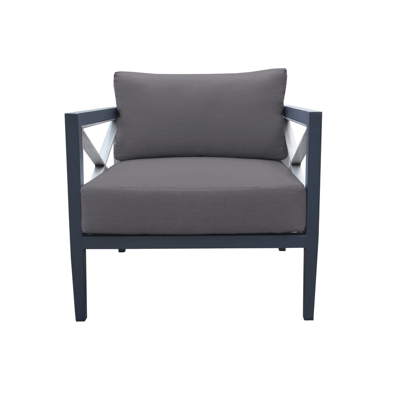 Sonoma Outdoor 4 piece Set in Dark Gray Finish and Charcoal Cushions - Furniture City (CA)l