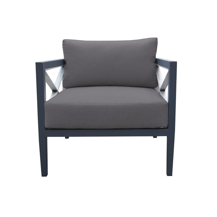 Sonoma Outdoor 4 piece Set in Dark Gray Finish and Charcoal Cushions