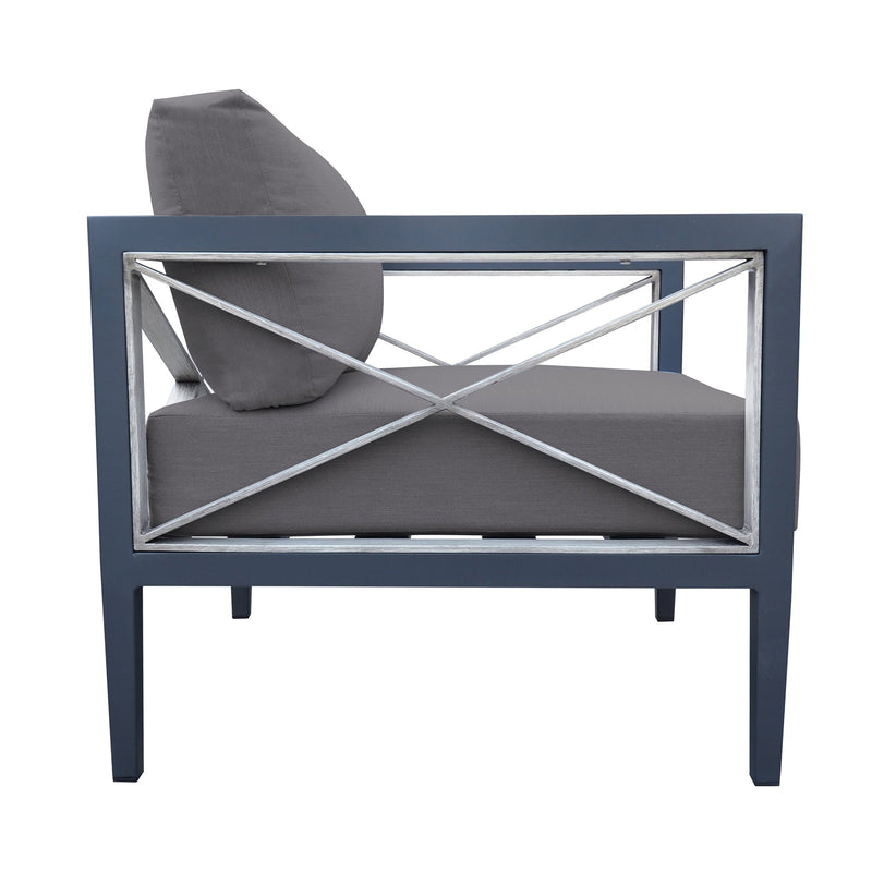 Sonoma Outdoor 4 piece Set in Dark Gray Finish and Charcoal Cushions - Furniture City (CA)l