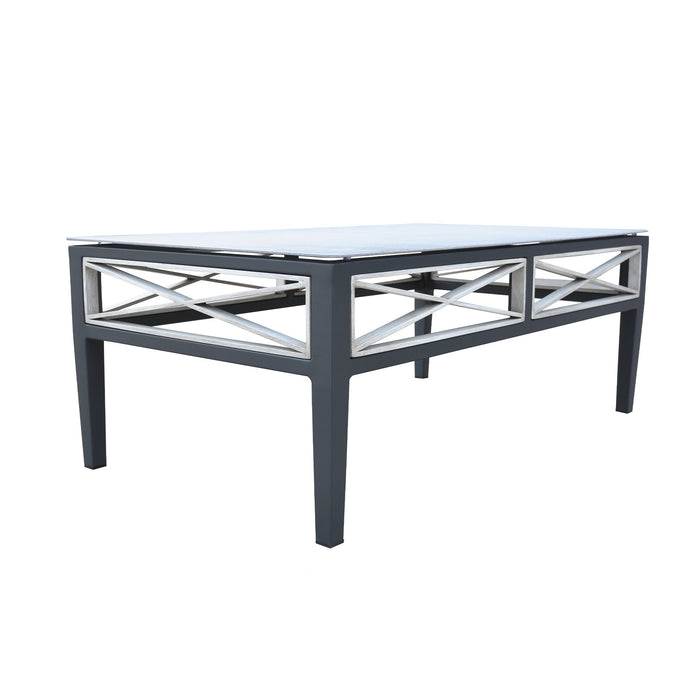 Sonoma Outdoor 4 piece Set in Dark Gray Finish and Charcoal Cushions