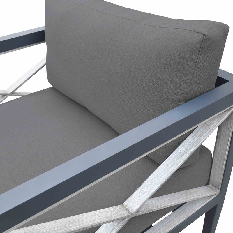 Sonoma Outdoor 4 piece Set in Dark Gray Finish and Charcoal Cushions - Furniture City (CA)l