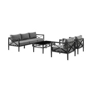 Sonoma Outdoor 4 piece Set in Dark Gray Finish and Dark Gray Cushions - Furniture City (CA)l