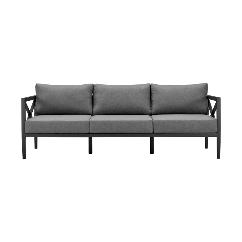 Sonoma Outdoor 4 piece Set in Dark Gray Finish and Dark Gray Cushions - Furniture City (CA)l