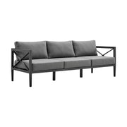 Sonoma Outdoor 4 piece Set in Dark Gray Finish and Dark Gray Cushions - Furniture City (CA)l